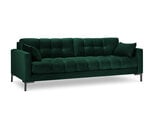 Dīvāns Micadoni Home Mamaia 4S, tumši zaļš/melns