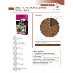 Substrāts acālijām un rododendriem Durpeta, 50 l cena un informācija | Grunts, zeme, kūdra, komposts | 220.lv