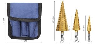 Konusveida pakāpes urbis, 4-32 mm cena un informācija | Rokas instrumenti | 220.lv