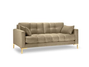 Dīvāns Micadoni Home Mamaia 3S, smilškrāsas/zelta krāsas cena un informācija | Dīvāni | 220.lv