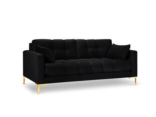 Dīvāns Micadoni Home Mamaia 3S, melns/zelta krāsas cena un informācija | Dīvāni | 220.lv