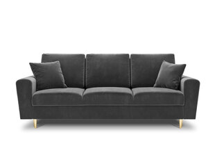 Dīvāns Micadoni Home Moghan 3S, gaiši pelēks/zelta krāsas cena un informācija | Dīvāni | 220.lv