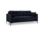 Dīvāns Micadoni Home Mamaia 2S, tumši zils/melns