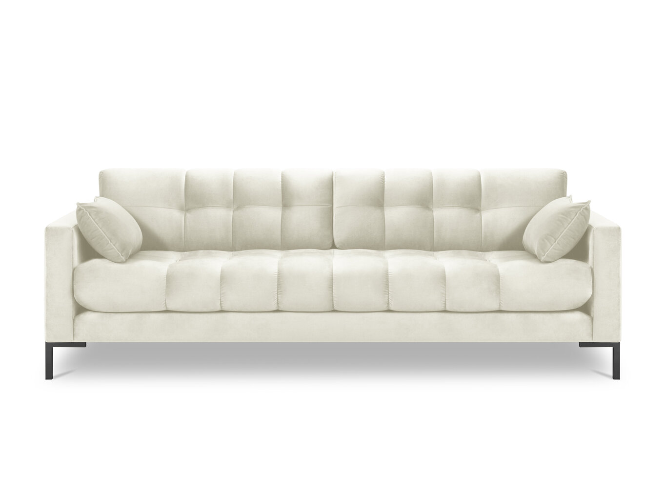 Dīvāns Micadoni Home Mamaia 4S, gaišas smilškrāsas/melnas krāsas cena un informācija | Dīvāni | 220.lv