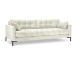 Dīvāns Micadoni Home Mamaia 4S, gaišas smilškrāsas/melnas krāsas