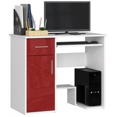 Письменный стол NORE Jay, белый/красный цена и информация | Компьютерные, письменные столы | 220.lv