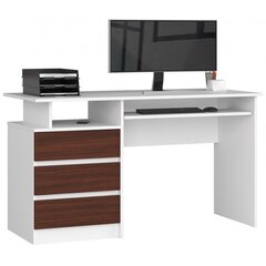 Письменный стол NORE CLP, белый/темно-коричневый цена и информация | Компьютерные, письменные столы | 220.lv