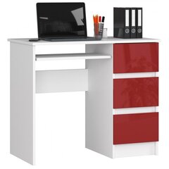 Письменный стол NORE A6, правый вариант, белый/красный цена и информация | Компьютерные, письменные столы | 220.lv