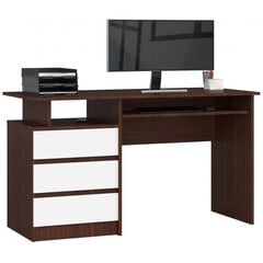 Письменный стол NORE CLP, тёмно-коричневый/белый цена и информация | Компьютерные, письменные столы | 220.lv