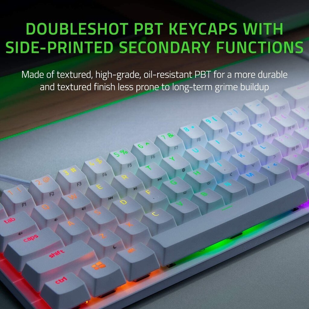 Razer Huntsman Mini Mercury RGB US Clicky Purple cena un informācija | Klaviatūras | 220.lv