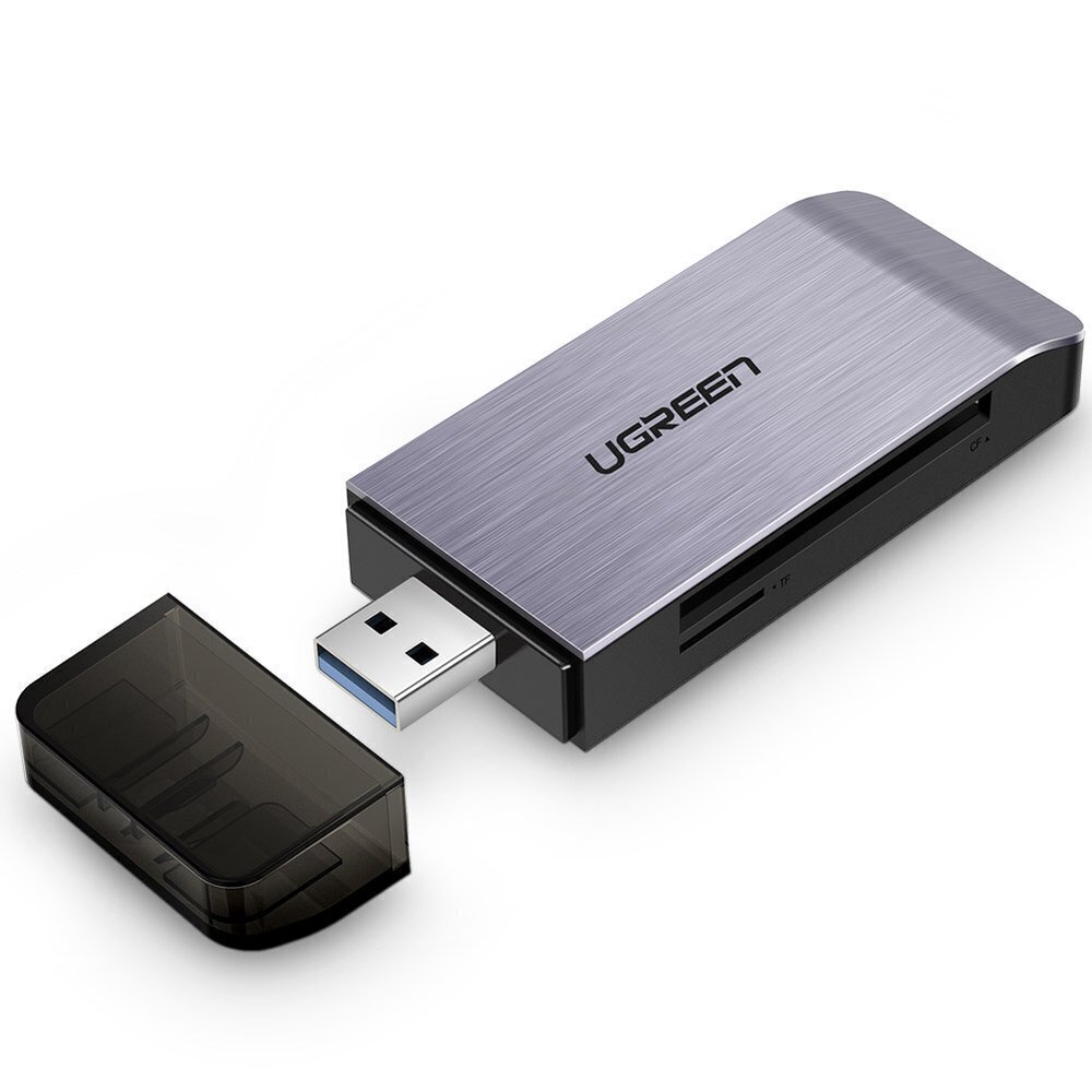 SD karšu lasītājs Ugreen USB 3.0 SD / micro, pelēks (50541) cena un informācija | Adapteri un USB centrmezgli | 220.lv