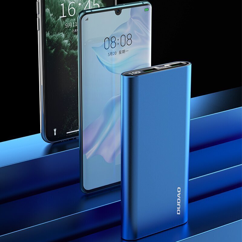 Ārējā baterija Dudao 10000 mAh 20W, 3.0 2xUSB / USB Type C, zila (K14H blue) цена и информация | Lādētāji-akumulatori (Power bank) | 220.lv