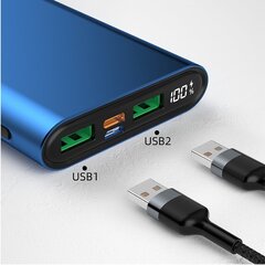 Ārējā baterija Dudao 10000 mAh 20W, 3.0 2xUSB / USB Type C, zila (K14H blue) цена и информация | Зарядные устройства Power bank | 220.lv