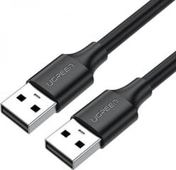 Kabelis Ugreen USB 2.0 (male) - USB 2.0 (male) 1 m, melns UGR391BLK cena un informācija | Kabeļi un vadi | 220.lv