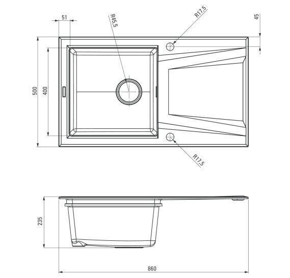 Deante granīta virtuves izlietne Deante Prime Bicolor ZSR G11S, Metallic graphite/grey цена и информация | Virtuves izlietnes | 220.lv