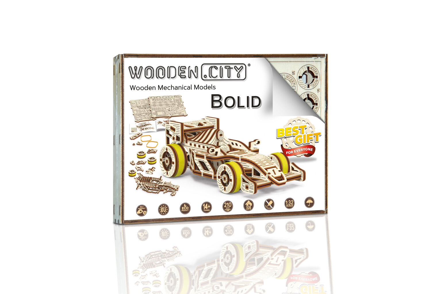 Koka 3D konstruktors - Wooden.City mašīna, 108 gab. cena un informācija | Konstruktori | 220.lv