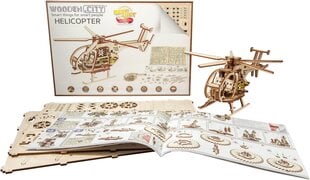 Koka 3D konstruktors - Wooden.City Helikopters, 194 gab. цена и информация | Конструкторы и кубики | 220.lv