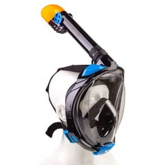 Маска полно-лицевая для плавания Scorpena Swim L/XL, черная-синяя цена и информация | Маски для дайвинга | 220.lv