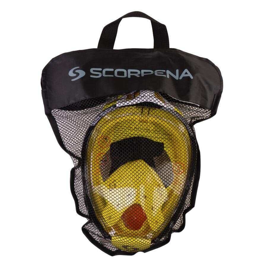 Pilnsejas maska Scorpena L/XL, dzeltena krāsa cena un informācija | Niršanas maskas | 220.lv