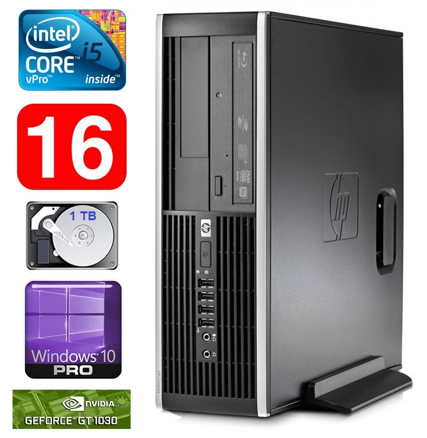 HP 8100 Elite SFF i5-650 16GB 1TB GT1030 2GB DVD WIN10Pro цена и информация | Stacionārie datori | 220.lv