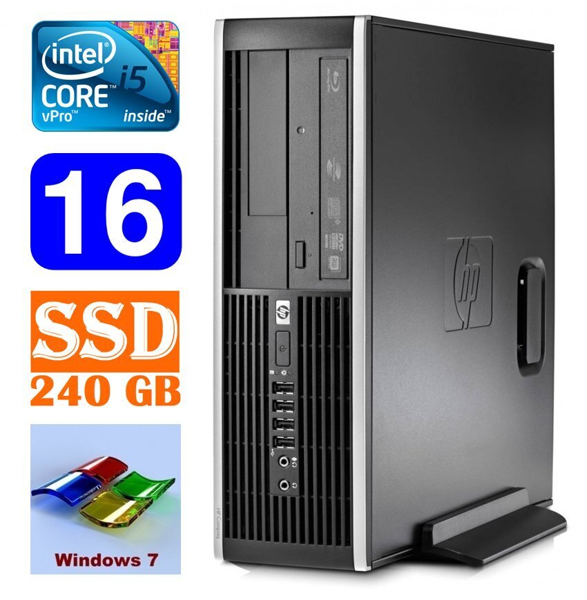 HP 8100 Elite SFF i5-650 16GB 240SSD DVD WIN7Pro цена и информация | Stacionārie datori | 220.lv