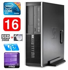 HP 8100 Elite SFF i5-650 16GB 240SSD+1TB DVD WIN10Pro cena un informācija | Stacionārie datori | 220.lv