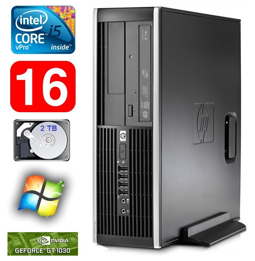HP 8100 Elite SFF i5-650 16GB 2TB GT1030 2GB DVD WIN7Pro цена и информация | Stacionārie datori | 220.lv