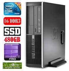 HP 8100 Elite SFF i5-650 16GB 480SSD GT1030 2GB DVD WIN10Pro cena un informācija | Stacionārie datori | 220.lv