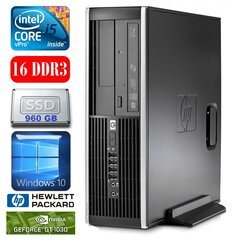 HP 8100 Elite SFF i5-650 16GB 960SSD GT1030 2GB DVD WIN10 cena un informācija | Stacionārie datori | 220.lv