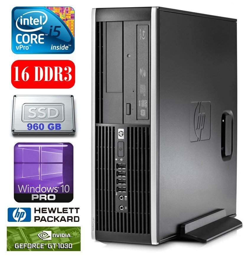 HP 8100 Elite SFF i5-650 16GB 960SSD GT1030 2GB DVD WIN10Pro цена и информация | Stacionārie datori | 220.lv