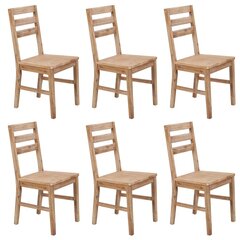 Обеденные стулья, 6 шт., коричневые цена и информация | Стулья для кухни и столовой | 220.lv