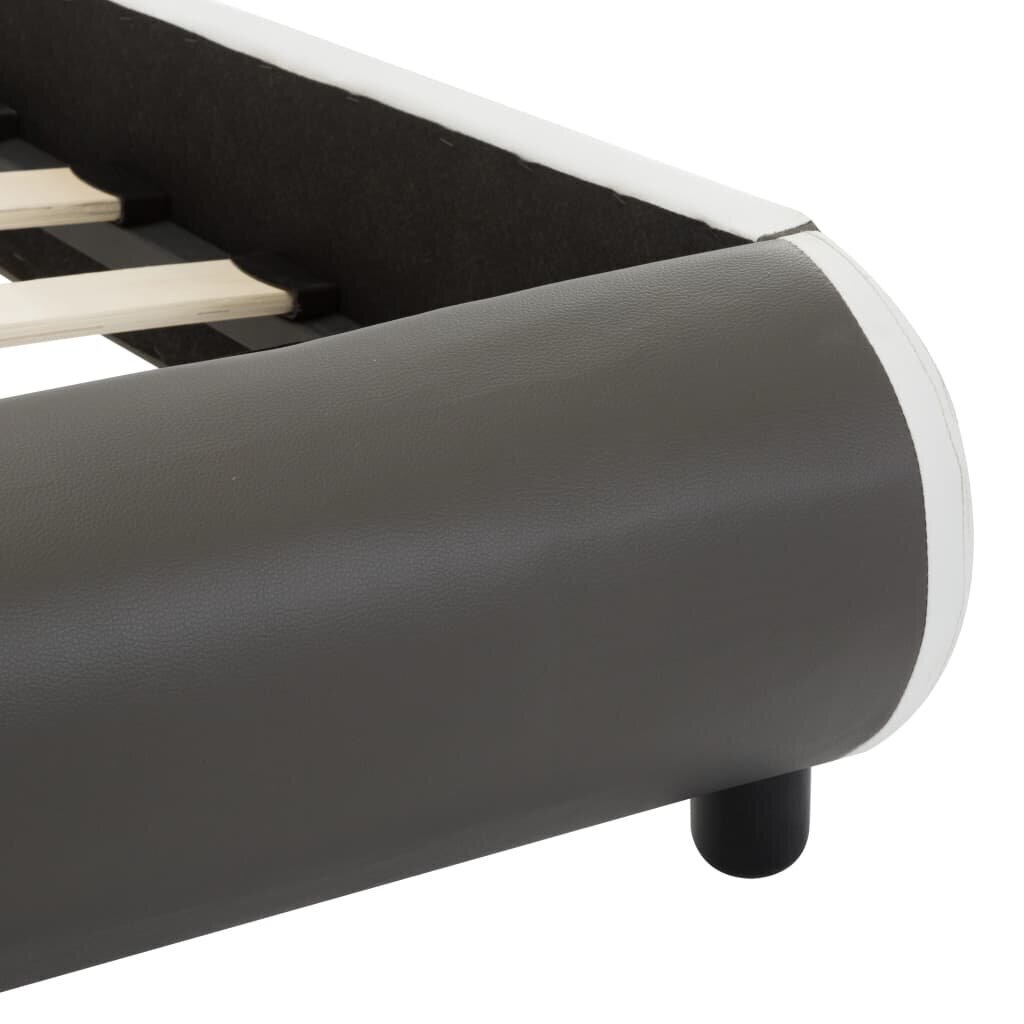 vidaXL gultas rāmis ar LED, pelēks, 180x200 cm, mākslīgā āda цена и информация | Gultas | 220.lv