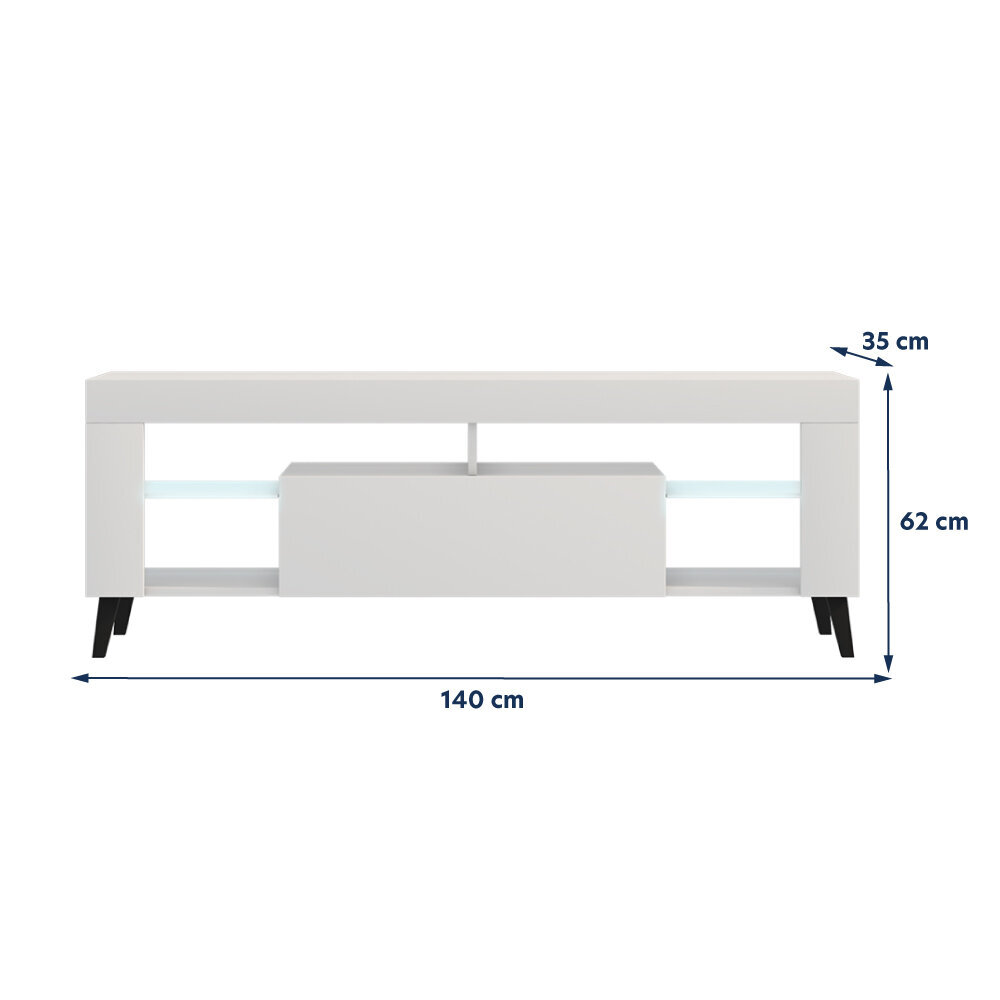 TV galdiņš Selsey HugoB LED, balts cena un informācija | TV galdiņi | 220.lv