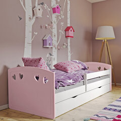 Детская кровать Selsey Derata, 80х180 см, розовая цена и информация | Детские кровати | 220.lv