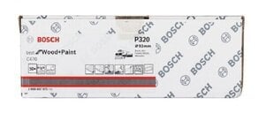 Прямоугольные шлифовальные листы BOSCH, 93 x 186 мм, P320, 50шт. цена и информация | Шлифовальные станки | 220.lv