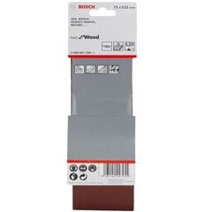 Шлифовальная лента Bosch (75 X 533 MM) P120 - 3 Шт. цена и информация | Механические инструменты | 220.lv