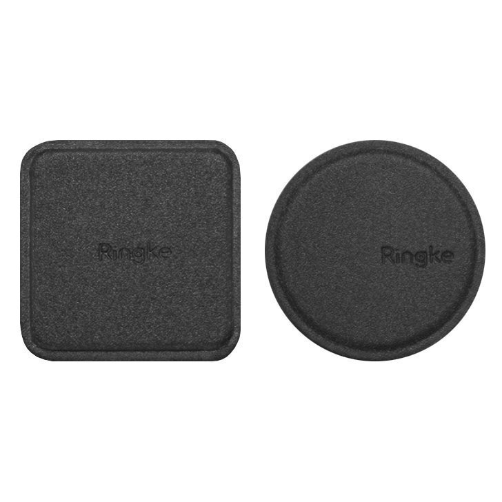 Ringke Magnetic Mount Metal Plate 2x PU Leather Covered Self-Adhesive Metal Plate for Magnetic Car Holders black (ACPU0001) cena un informācija | Auto turētāji | 220.lv