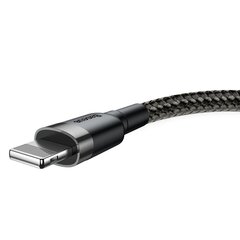 Кабель Baseus USB Durable Nylon Braided Wire USB / Lightning Qc3.0 2.4A, 0,5 м, черный/серый цена и информация | Кабели для телефонов | 220.lv