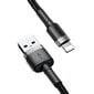 Baseus Cafule Cable Durable Nylon Braided Wire USB / Lightning QC3.0 2.4A 0,5M black-grey (CALKLF-AG1) cena un informācija | Savienotājkabeļi | 220.lv