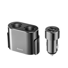 Baseus High Efficiency One to Two Cigarette Lighter(dual-cigarette lighter 80W +dual USB 3.1A)Black (CRDYQ-01) cena un informācija | Lādētāji un adapteri | 220.lv