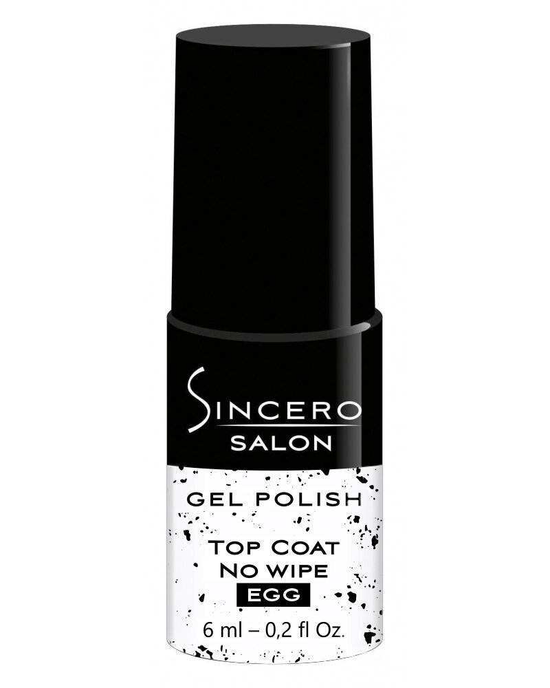 Gēla nagu lakas virskārta Sincero Salon, Top Coat No wipe, Egg, 6 ml цена и информация | Nagu lakas, stiprinātāji | 220.lv