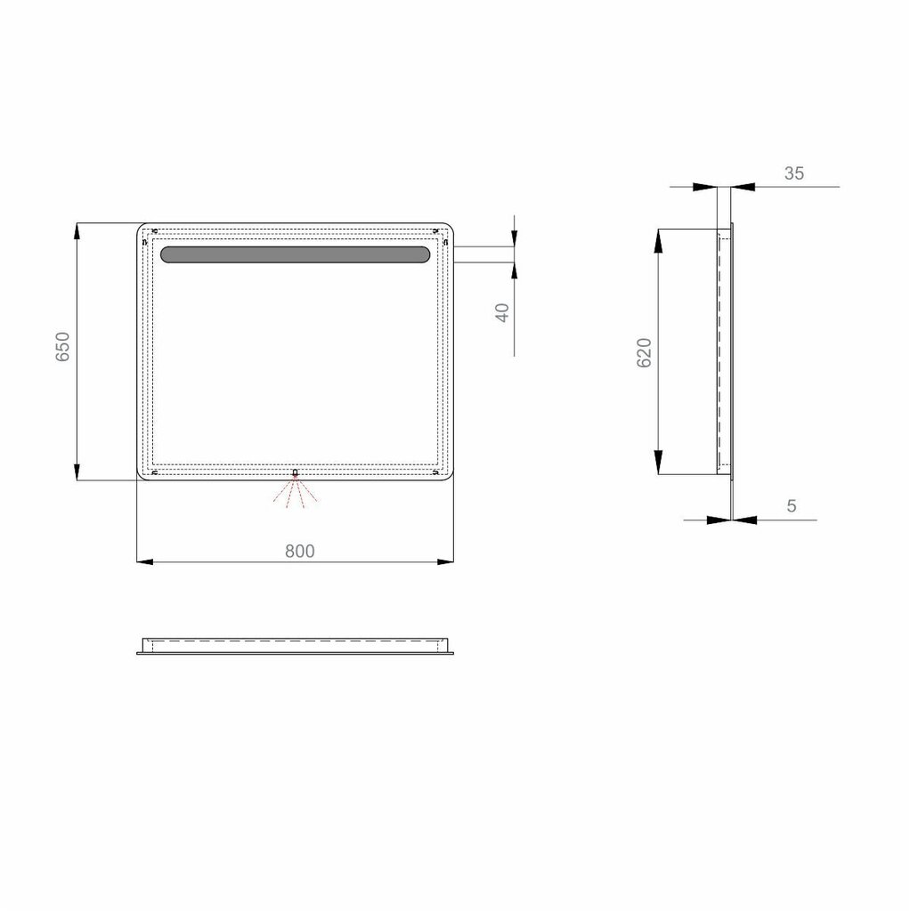 Spogulis LAVA CALIPSO 80x65 LED 2835IR cena un informācija | Vannas istabas spoguļi | 220.lv