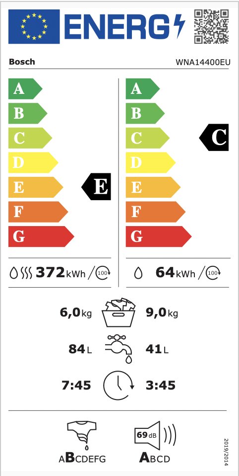 Bosch Serie | 6 WNA14400EU cena un informācija | Veļas mašīnas | 220.lv