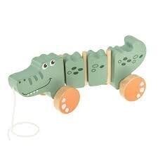 Velkama koka rotaļlieta Krokodils, Smiki cena un informācija | Rotaļlietas zīdaiņiem | 220.lv