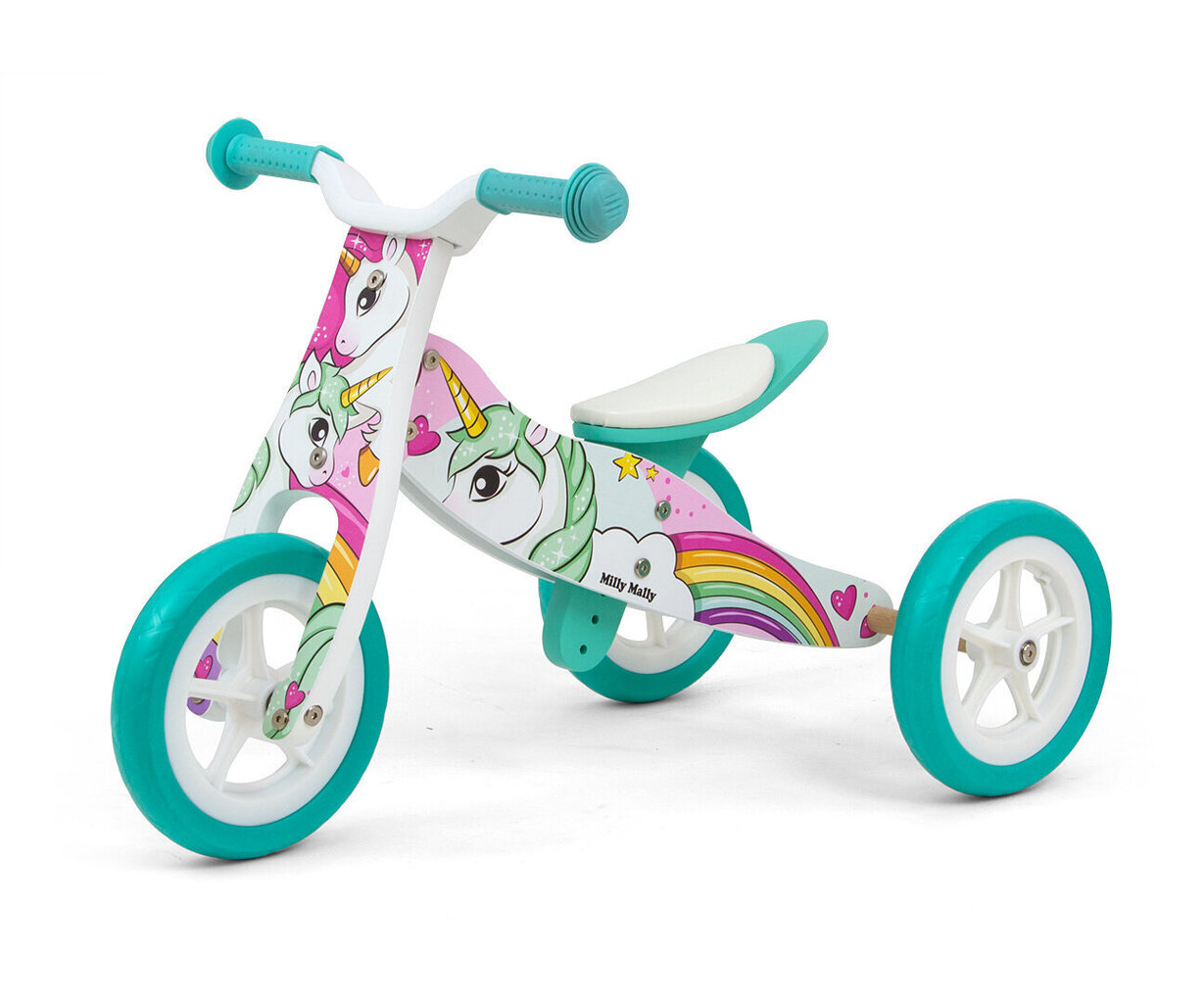 Balansa velosipēds-trīsritenis Milly Mally Look 2in1, Unicorn цена и информация | Balansa velosipēdi | 220.lv