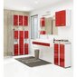Sienas vannas istabas skapītis NORE Fin 154, balts/sarkans cena un informācija | Vannas istabas skapīši | 220.lv