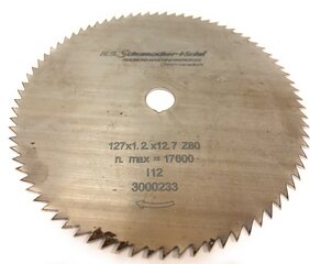 Zāģa disks kokam Ø127 x 1,2 x 12,7mm, Z-80 H.O Schumacher+Sohn cena un informācija | Rokas instrumenti | 220.lv