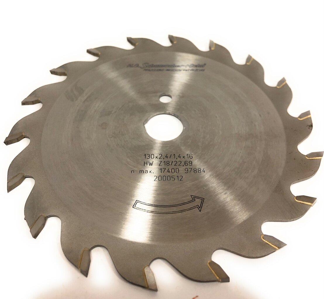 Zāģa disks kokam Ø130 x 2,4/1,4 x 16 mm, Z-18 H.O Schumacher+Sohn cena un informācija | Rokas instrumenti | 220.lv