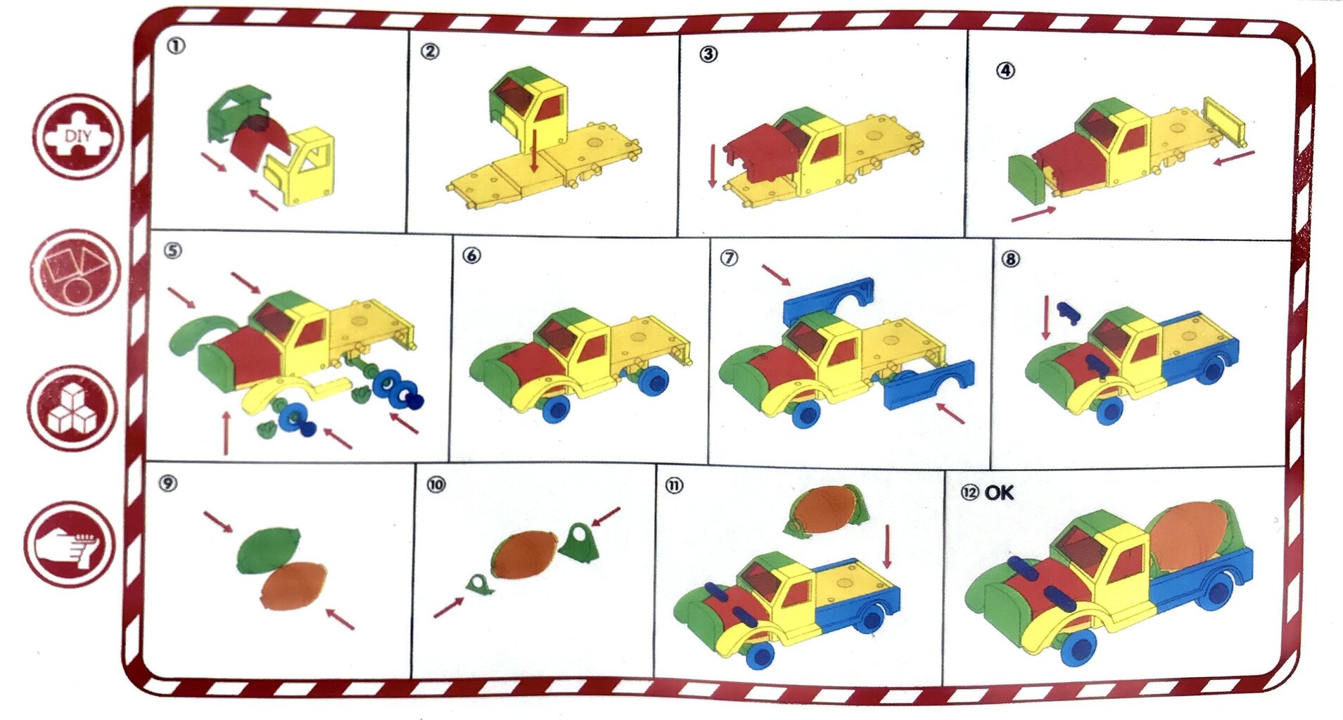 Krāsaina mašīnīte Puzzle Assembled mixer truck cena un informācija | Konstruktori | 220.lv