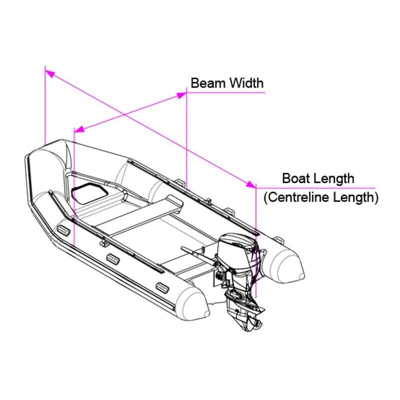 Tents PVC laivai Oceansouth Coner 3.6-3.9 m, pelēks cena un informācija | Piederumi laivām un kajakiem | 220.lv